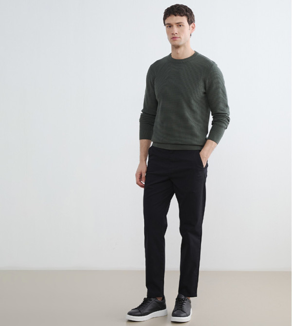 اٍل سي واي كيكي  سترات و كارديغانات  - أخضر Round Neck Sweaters