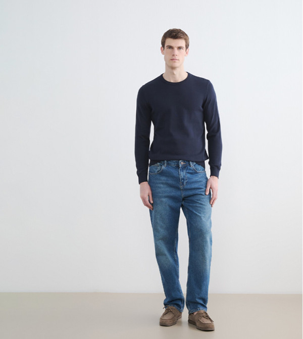LC Waikiki  Sweaters & Cardigans - Navy Round Neck Sweaters