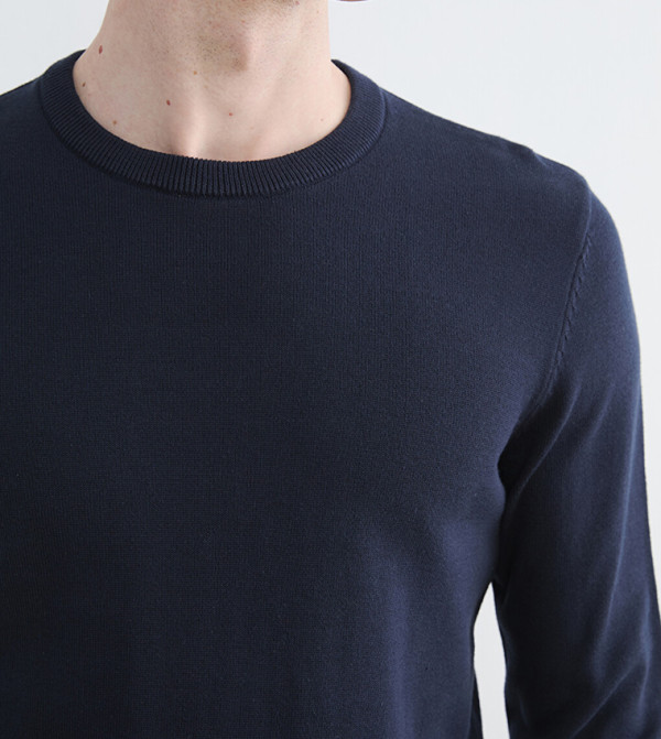 LC Waikiki  Sweaters & Cardigans - Navy Round Neck Sweaters
