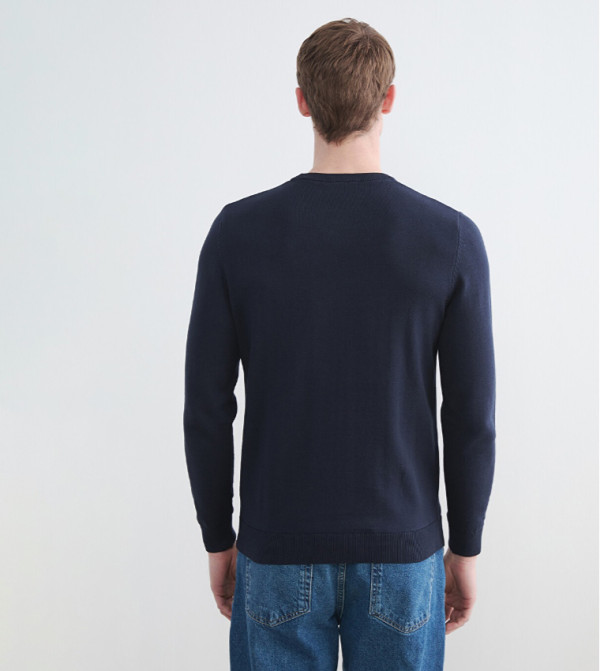 LC Waikiki  Sweaters & Cardigans - Navy Round Neck Sweaters
