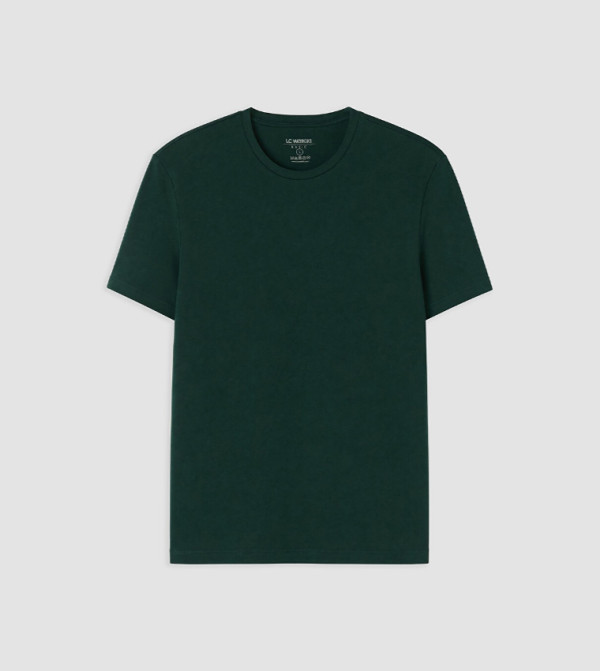 اٍل سي واي كيكي  workwear-reworked - أخضر غامق  Round Neck T-Shirts