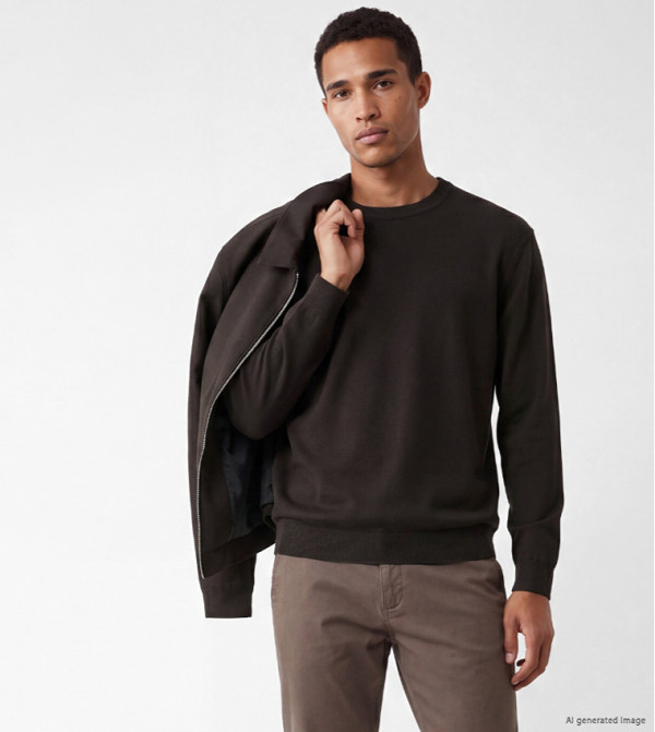 اٍل سي واي كيكي  سترات بياقة دائرية - بني  Round Neck Sweaters