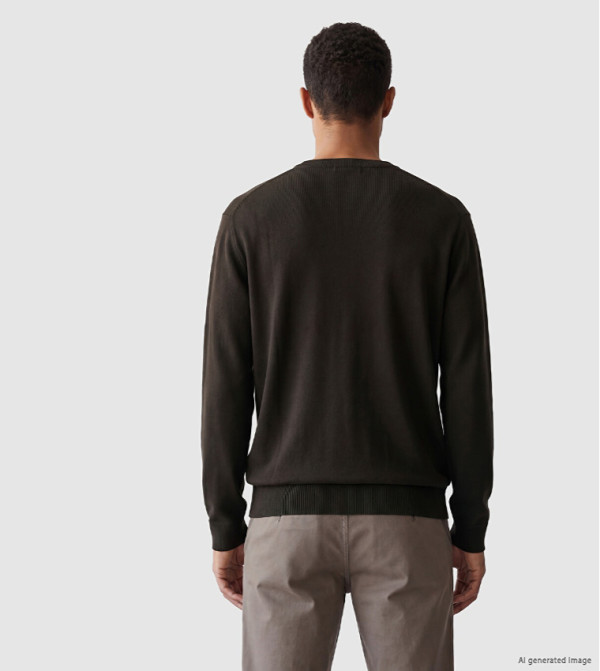 اٍل سي واي كيكي  سترات بياقة دائرية - بني  Round Neck Sweaters