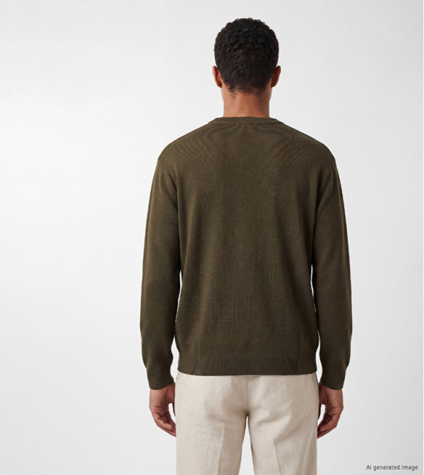 اٍل سي واي كيكي  سترات بياقة دائرية - كاكي Round Neck Sweaters
