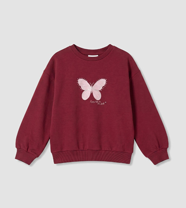 LC Waikiki  Winterwear & Outerwear - Burgundy Sweatshirts