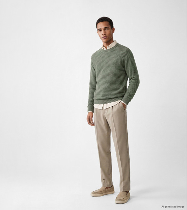 اٍل سي واي كيكي  كنزة - أخضر Round Neck Sweaters