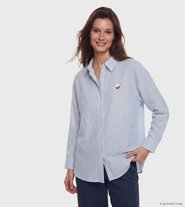 LC Waikiki  the-high-neck-shift - Blue Tunics