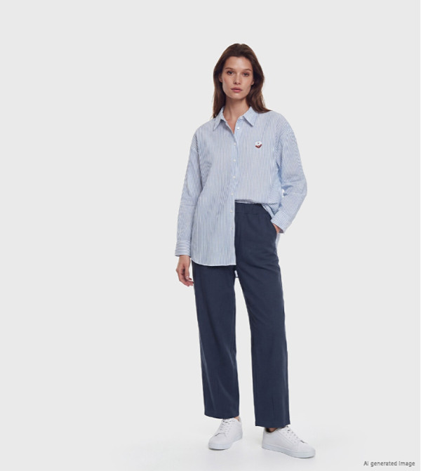 LC Waikiki  the-high-neck-shift - Blue Tunics