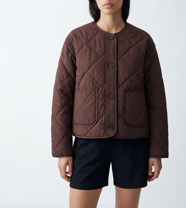 LC Waikiki  Puffer & Quilted Jackets - Burgundy Puffer & Quilted Jackets
