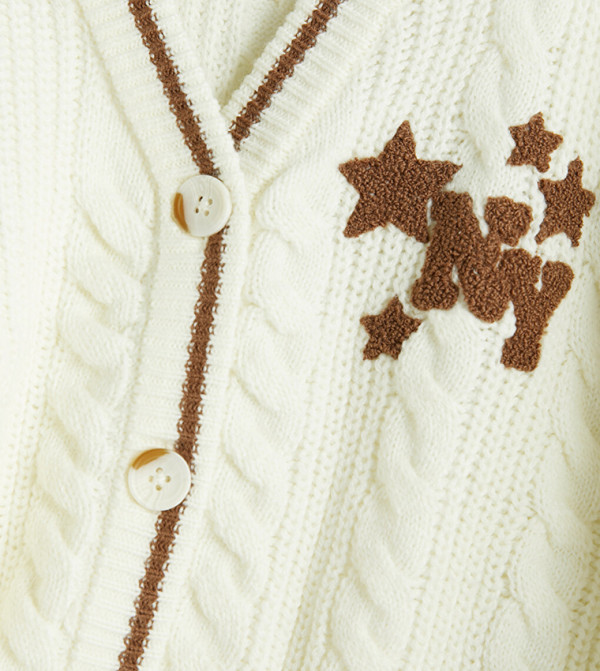 LC Waikiki  varsity-graphics - Cream Sweaters & Cardigans