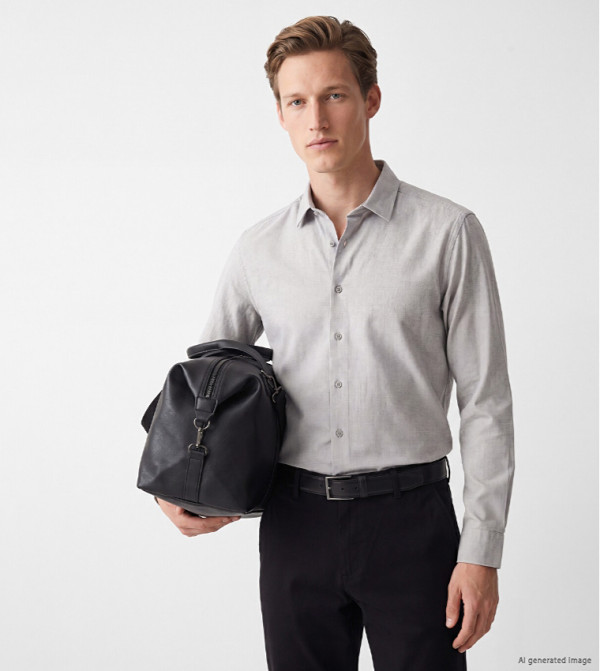 LC Waikiki  Formal Shirts - Grey Long Sleeves