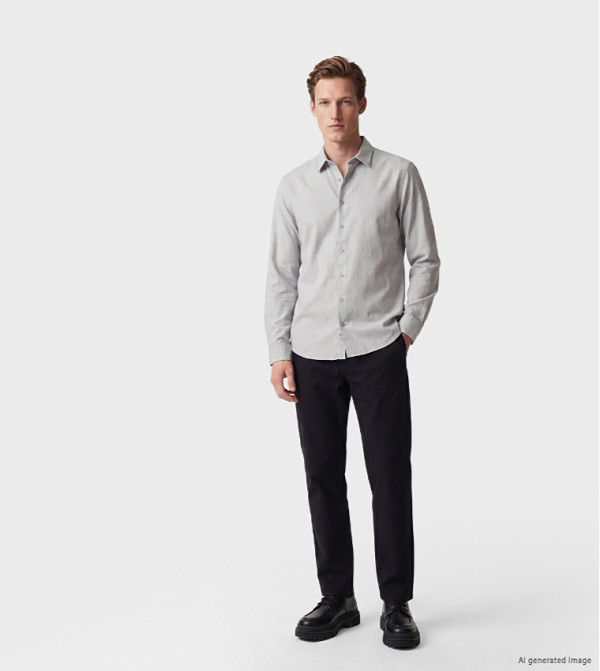 LC Waikiki  Formal Shirts - Grey Long Sleeves