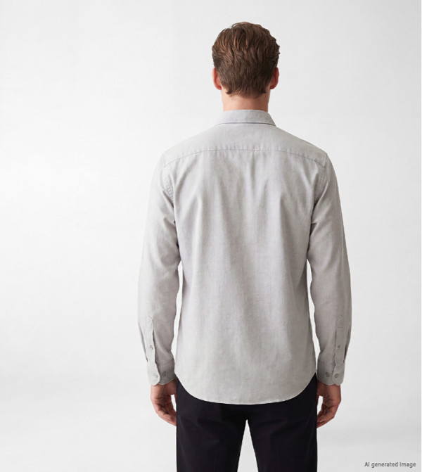 LC Waikiki  Formal Shirts - Grey Long Sleeves