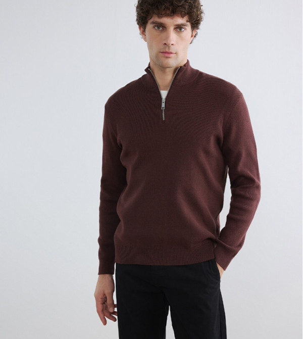 LC Waikiki Turtle Neck Sweaters - Brown Turtle neck Sweaters
