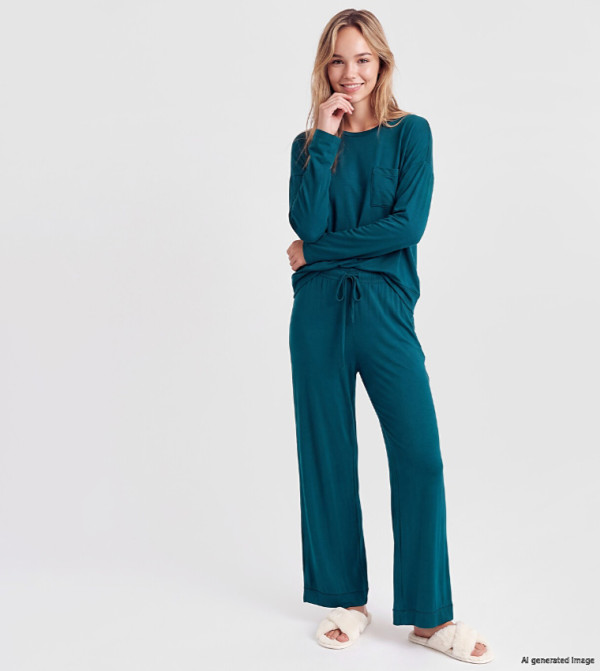 LC Waikiki  Sleepwears & Loungewears - Teal Pyjama Set