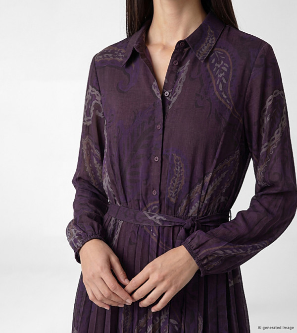 LC Waikiki  Casual Dresses - Purple Shirt & T-Shirt Dresses