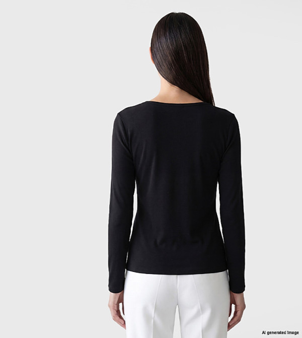 LC Waikiki  T-Shirts - BLACK Long Sleeve T-Shirts
