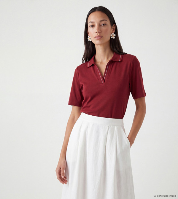 LC Waikiki Polo T-Shirts - Red Polo T-shirts