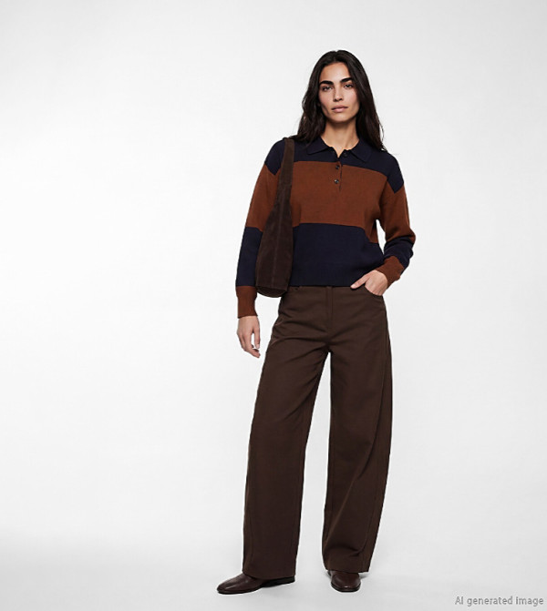 اٍل سي واي كيكي  سترات - كحلي Round Neck Sweaters
