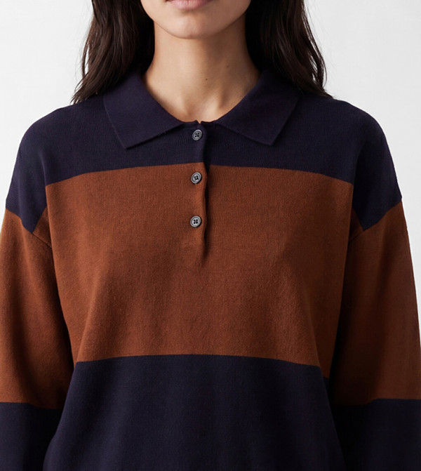 اٍل سي واي كيكي  سترات - كحلي Round Neck Sweaters