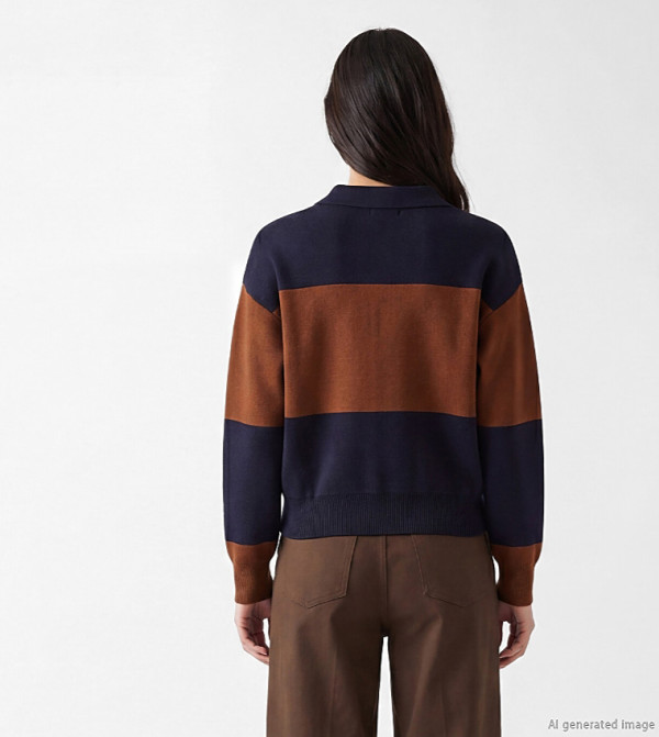 اٍل سي واي كيكي  سترات - كحلي Round Neck Sweaters