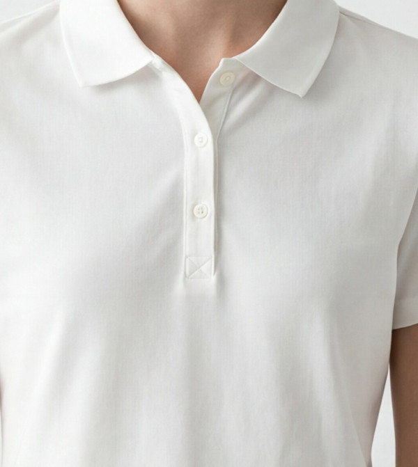 LC Waikiki Polo T-Shirts - White Polo T-shirts