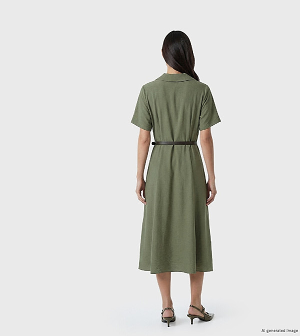 اٍل سي واي كيكي  فساتين تيشيرت - أخضر Shirt & T-Shirt Dresses