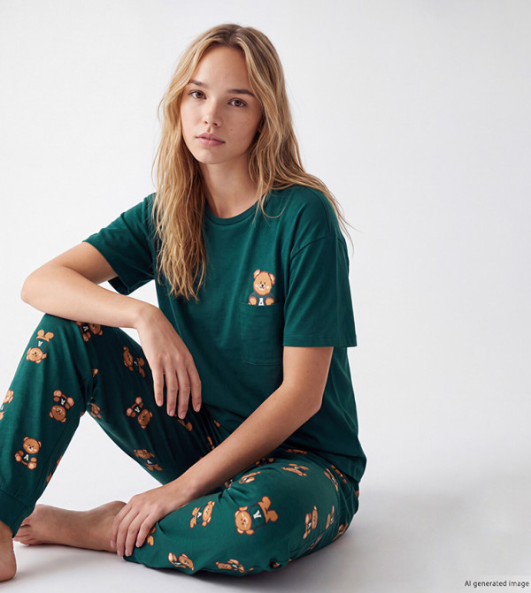 اٍل سي واي كيكي أطقم بيجاما - أخضر Pyjama Set