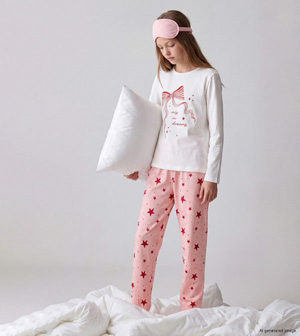 LC Waikiki  Nightwear - White Top & Pyjama Sets
