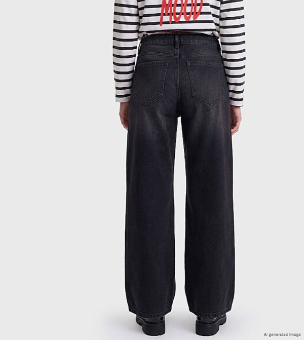 اٍل سي واي كيكي  ساق واسعة - أسود Wide Leg Jeans