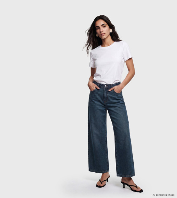 اٍل سي واي كيكي  بناطيل جينز - كحلي Wide Leg Jeans