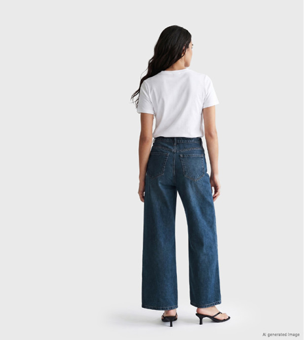 اٍل سي واي كيكي  بناطيل جينز - كحلي Wide Leg Jeans