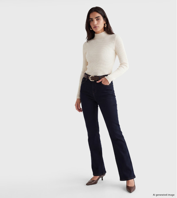 اٍل سي واي كيكي  بناطيل جينز - كحلي Wide Leg Jeans