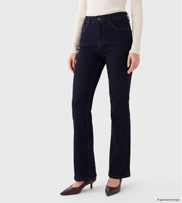 اٍل سي واي كيكي  بناطيل جينز - كحلي Wide Leg Jeans