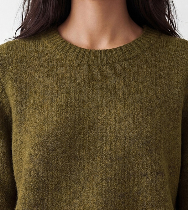 اٍل سي واي كيكي  سترات - زيتي  Round Neck Sweaters