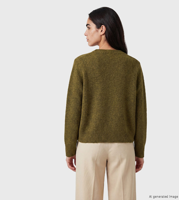 اٍل سي واي كيكي  سترات - زيتي  Round Neck Sweaters