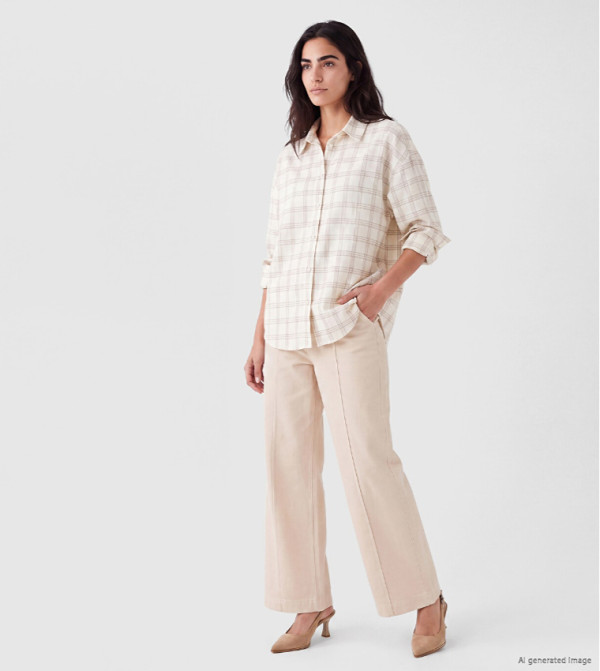 اٍل سي واي كيكي  ساق واسعة - بيج Wide Leg Jeans