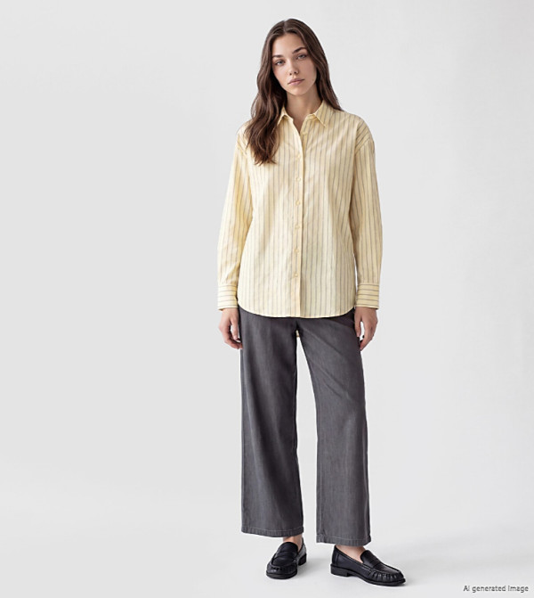 اٍل سي واي كيكي  ساق واسعة - رمادي Wide Leg Jeans