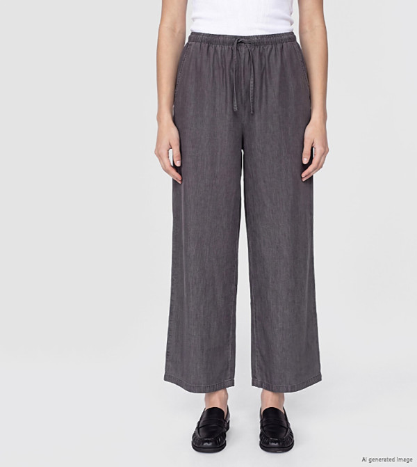اٍل سي واي كيكي  ساق واسعة - رمادي Wide Leg Jeans