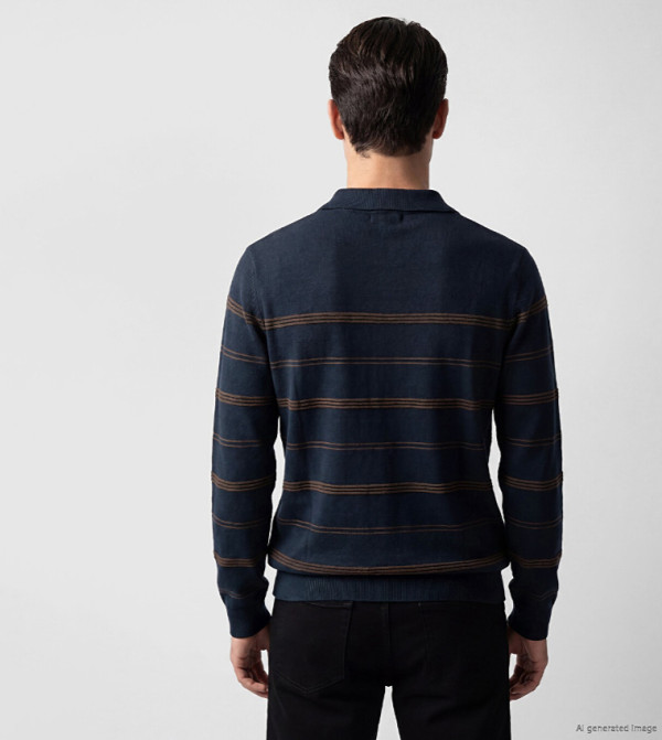 LC Waikiki  Round Neck Sweaters - Indigo Round Neck Sweaters