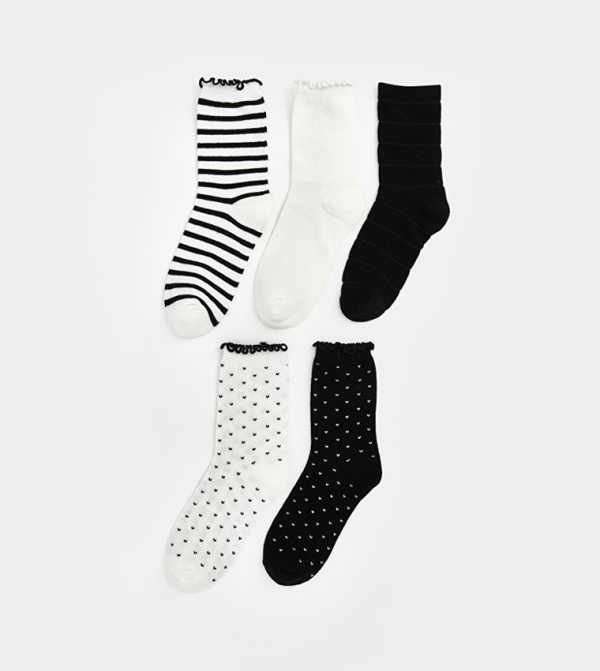 اٍل سي واي كيكي  جوارب   - كريمي  Calf Length Socks