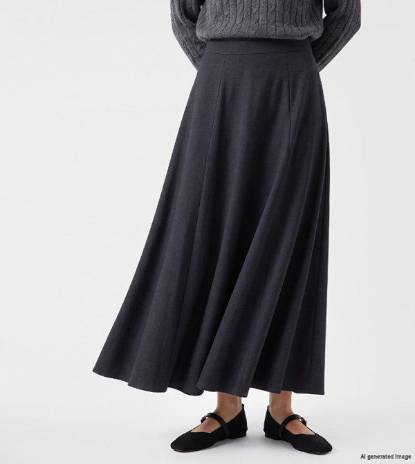 LC Waikiki  Maxi Skirts - Grey Maxi Skirts