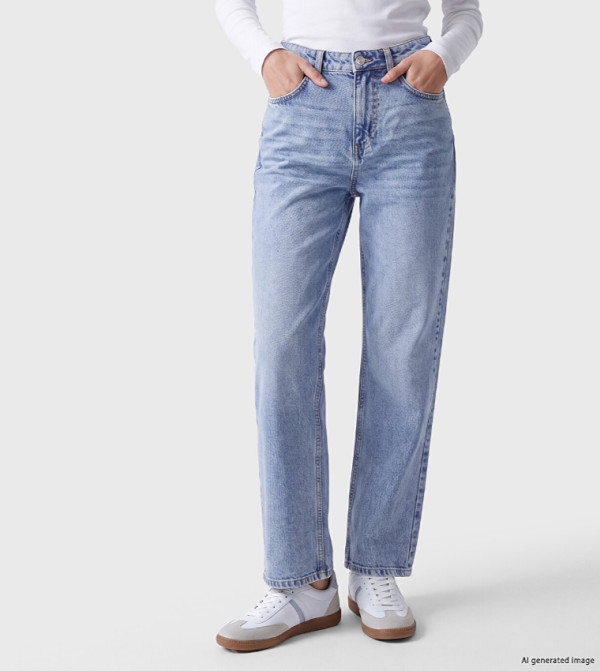 اٍل سي واي كيكي ساق واسعة - أزرق Wide Leg Jeans