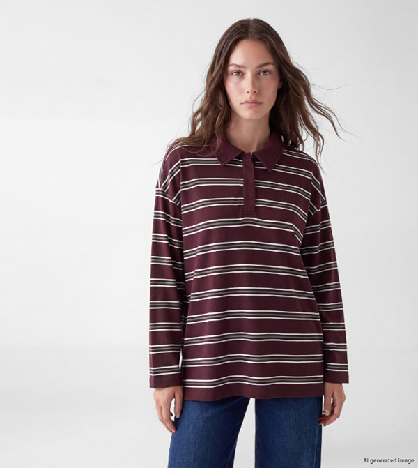 LC Waikiki  Polo T-Shirts - Burgundy Polo T-shirts