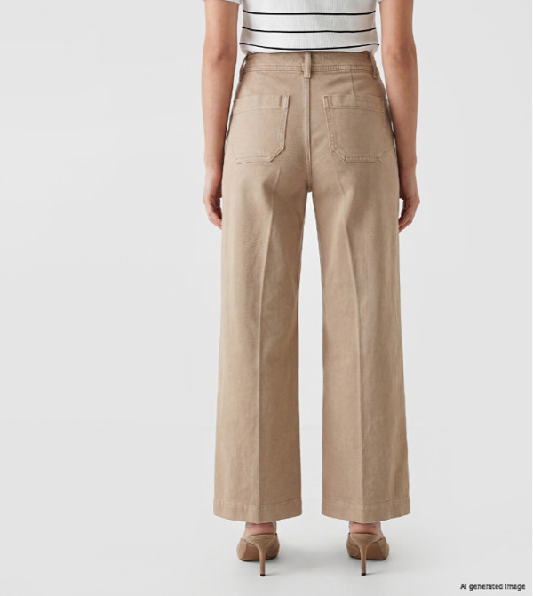 اٍل سي واي كيكي  ساق واسعة - بيج Wide Leg Jeans