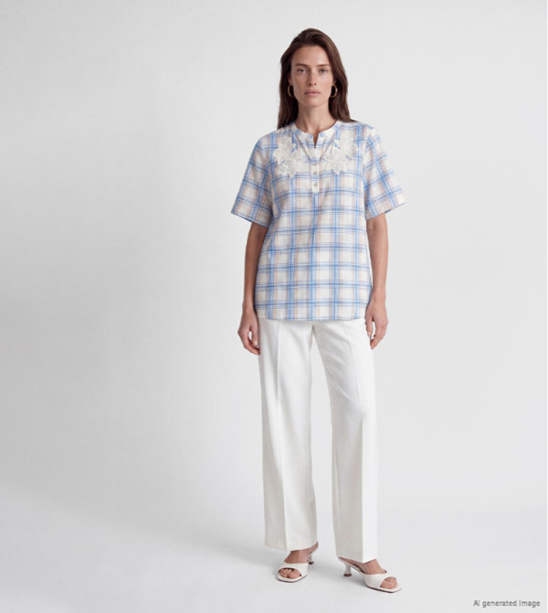 اٍل سي واي كيكي micro-checks - متعدد Casual Tops