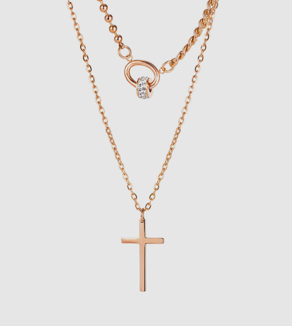 Lee Cooper Time House - Rose Gold Necklaces & Pendants