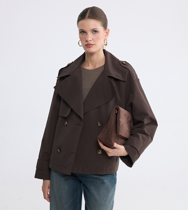 LC Waikiki  Overcoats - Dark Brown Overcoats