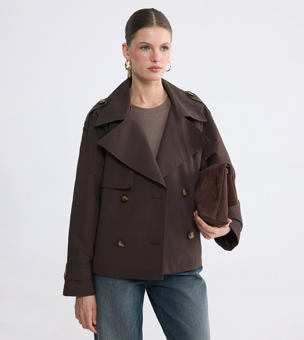 LC Waikiki  Overcoats - Dark Brown Overcoats