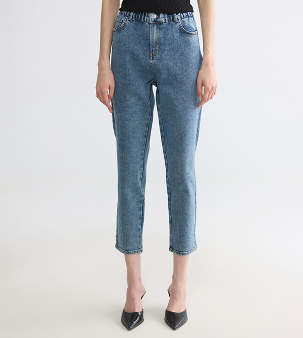 اٍل سي واي كيكي  جينز استايل موم - أزرق Mom Jeans
